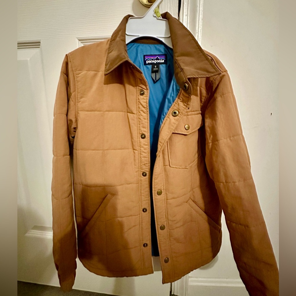Size Medium (10)Patagonia Quilted Beech Brown DWR Boys Shacket
